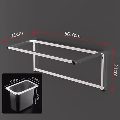 Stainless Steel Wall-Mounted Condiment Rack Set for Kitchen & Restaurant - Ideal for Seasoning Storage & Organization - Perfect for Buffets & Food Containers, Argento