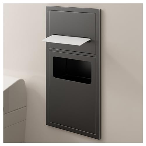 RJYYYDS Stainless Steel Bathroom Niche, Recessed Organizer Shower Shelf, with Garbage Can - Waterproof Wall-Inserted Storage Caddy, for Shower Essentials