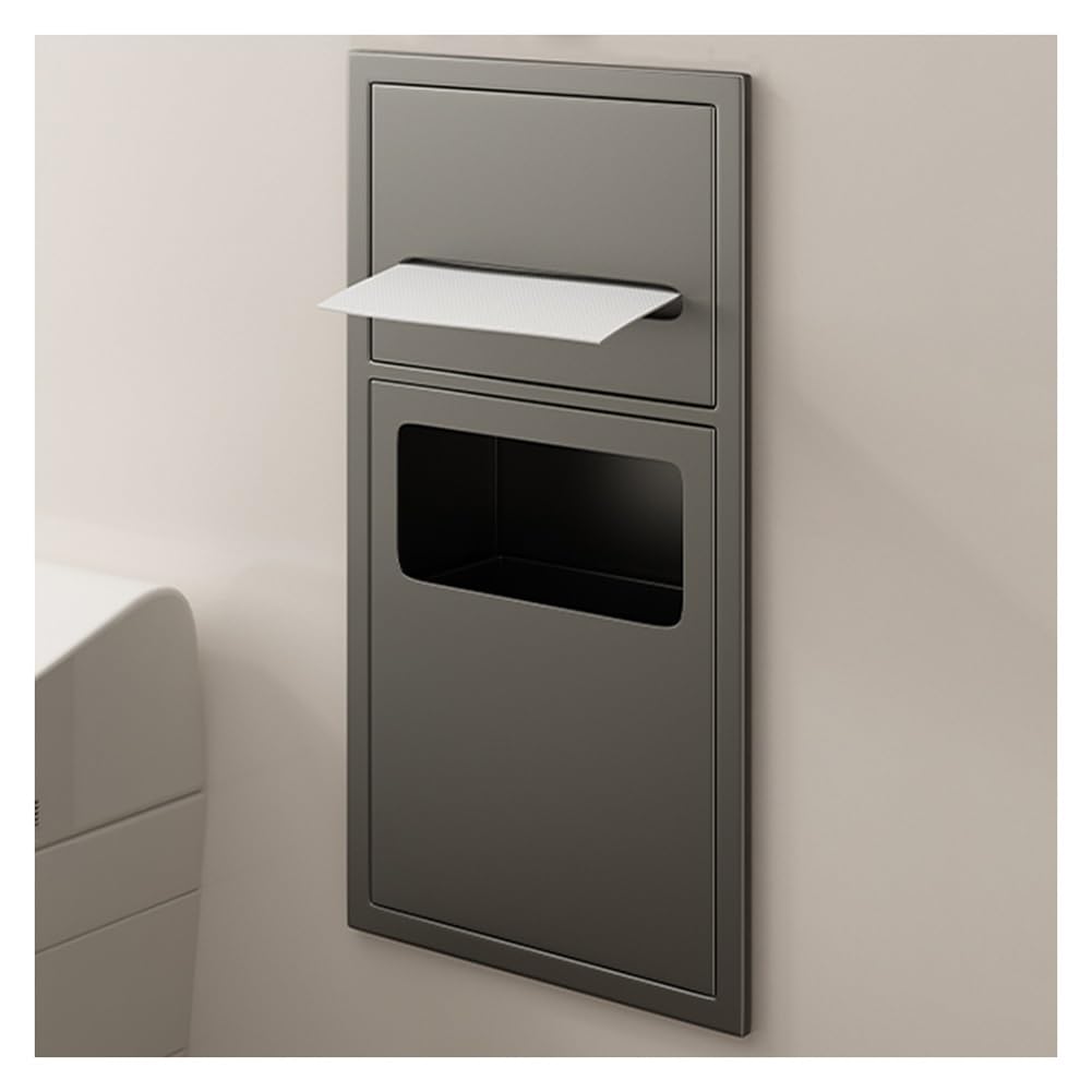 RJYYYDS Stainless Steel Bathroom Niche, Recessed Organizer Shower Shelf, with Garbage Can - Waterproof Wall-Inserted Storage Caddy, for Shower Essentials