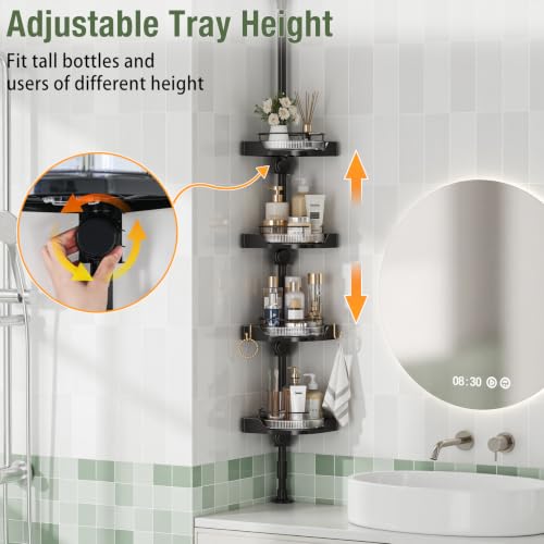 shuang qing Corner Shower Caddy Tension Pole Organizer