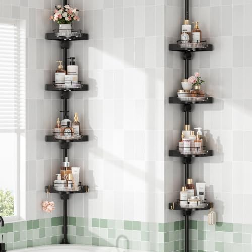 shuang qing Corner Shower Caddy Tension Pole Organizer