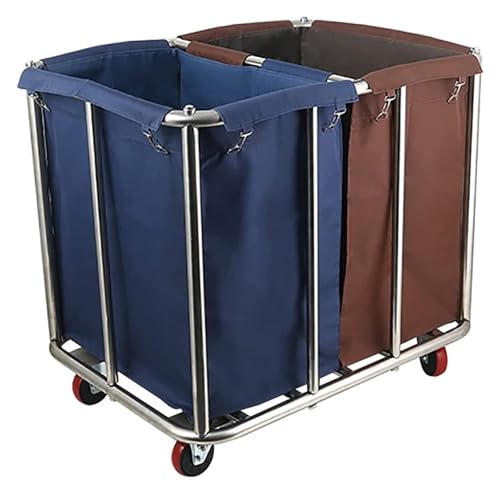 EUQKKWLOY Heavy-Duty Laundry Cart on Wheels Commercial Laundry Trolley with Removable Bag for Hotels & Laundromats Sorting Cart for Efficient Laundry Management