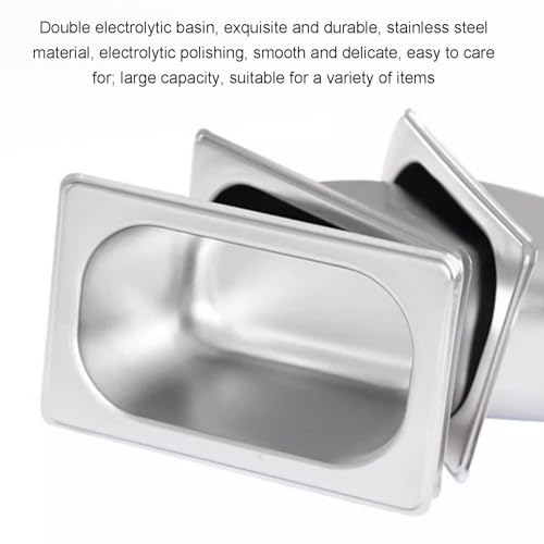 Stainless Steel Wall-Mounted Condiment Rack Set for Kitchen & Restaurant - Ideal for Seasoning Storage & Organization - Perfect for Buffets & Food Containers, Argento