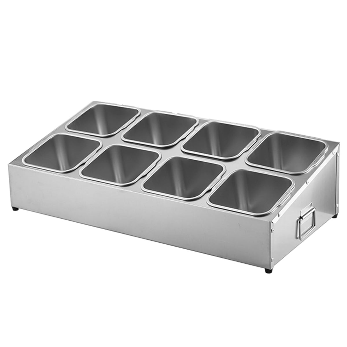 Stainless Steel Spice Rack Set - Commercial Condiment Holder & Food Dispenser - Countertop Organizer for Salt, Sugar, Seasonings & Fruits - Durable Silver Storage Solution, 36.4x18x15.5cm