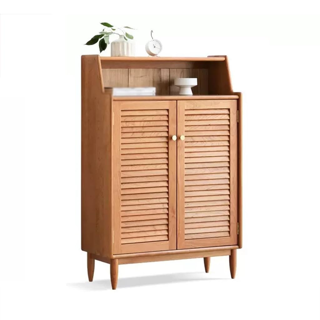 Shoe Organizer Solid Wood Shoe Cabinet Home Entrance Shoe Rack Cherry Wood Home Living Room Entry Storage Locker Shoe Rack for Entryway Shoe Rack for Closet (Size : B)