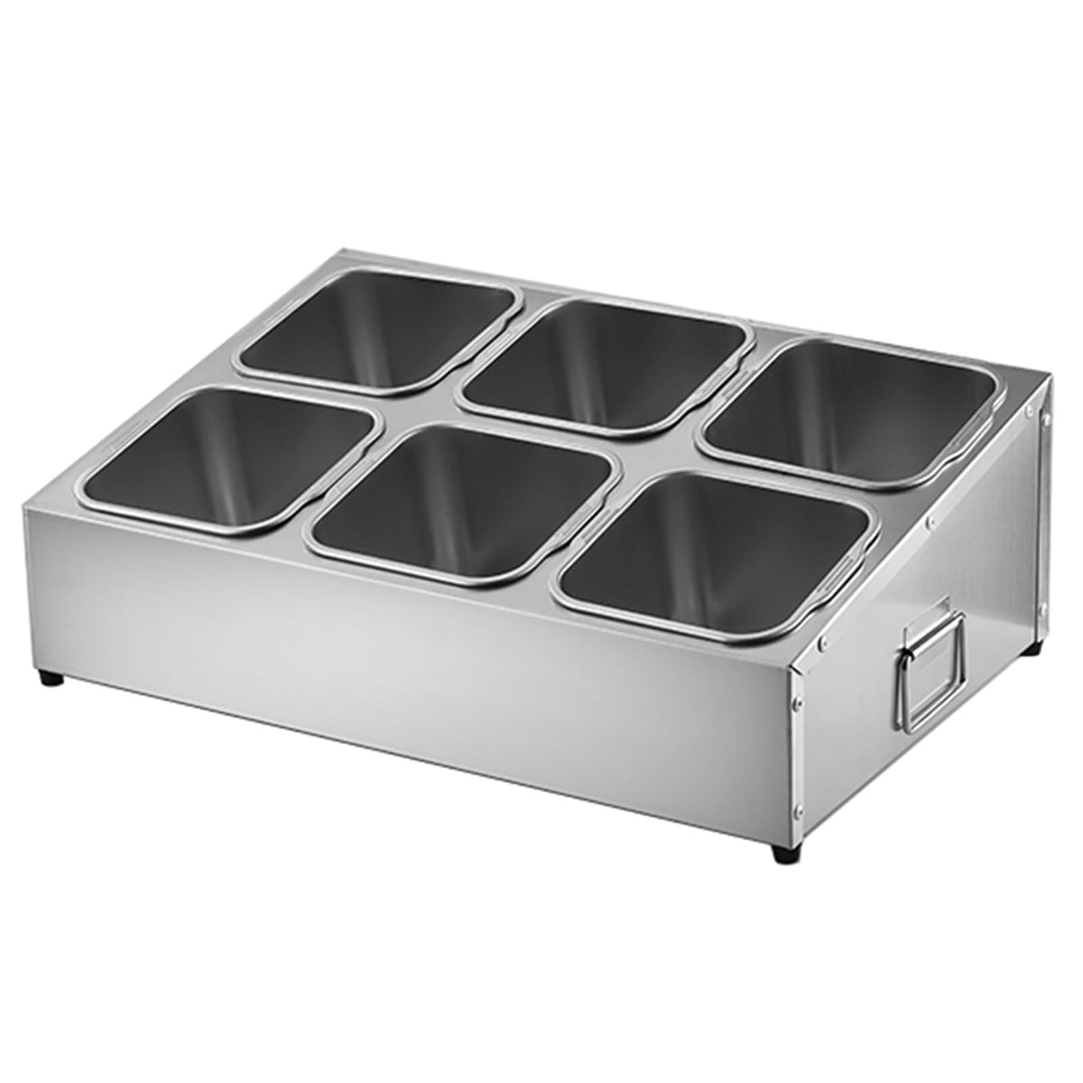 Stainless Steel Spice Rack Set - Commercial Condiment Holder & Food Dispenser - Countertop Organizer for Salt, Sugar, Seasonings & Fruits - Durable Silver Storage Solution, 36.4x18x15.5cm