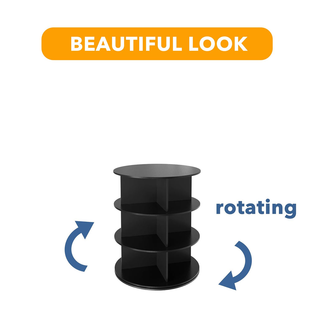 SpaceAid 7 Tier Rotating Shoe Rack Tower, Spinning Shoe Display Lazy Susan, Revolving 360 Shoe Rack Storage Round Carousel, Vertical Handbag Rotate Shoes Closet Organization
