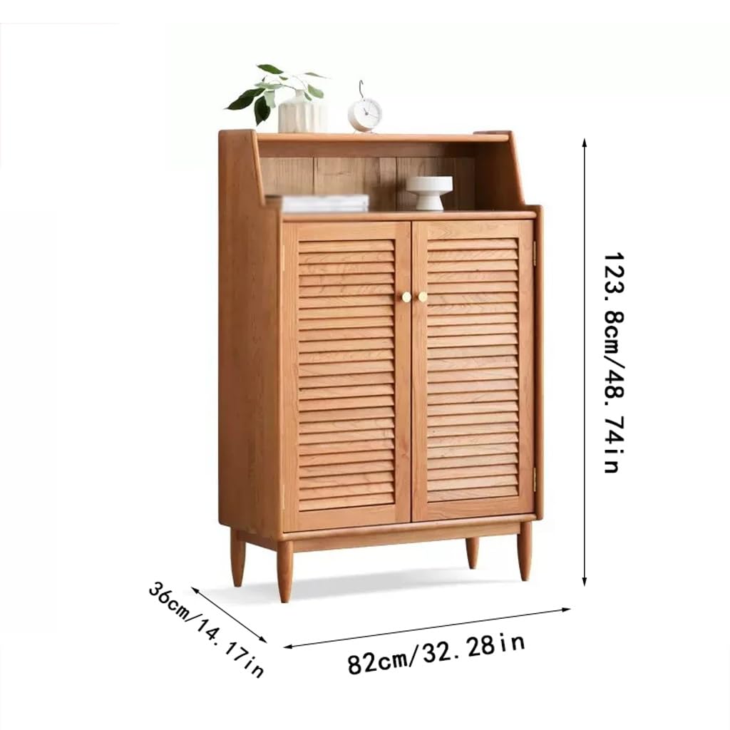 Shoe Organizer Solid Wood Shoe Cabinet Home Entrance Shoe Rack Cherry Wood Home Living Room Entry Storage Locker Shoe Rack for Entryway Shoe Rack for Closet (Size : B)