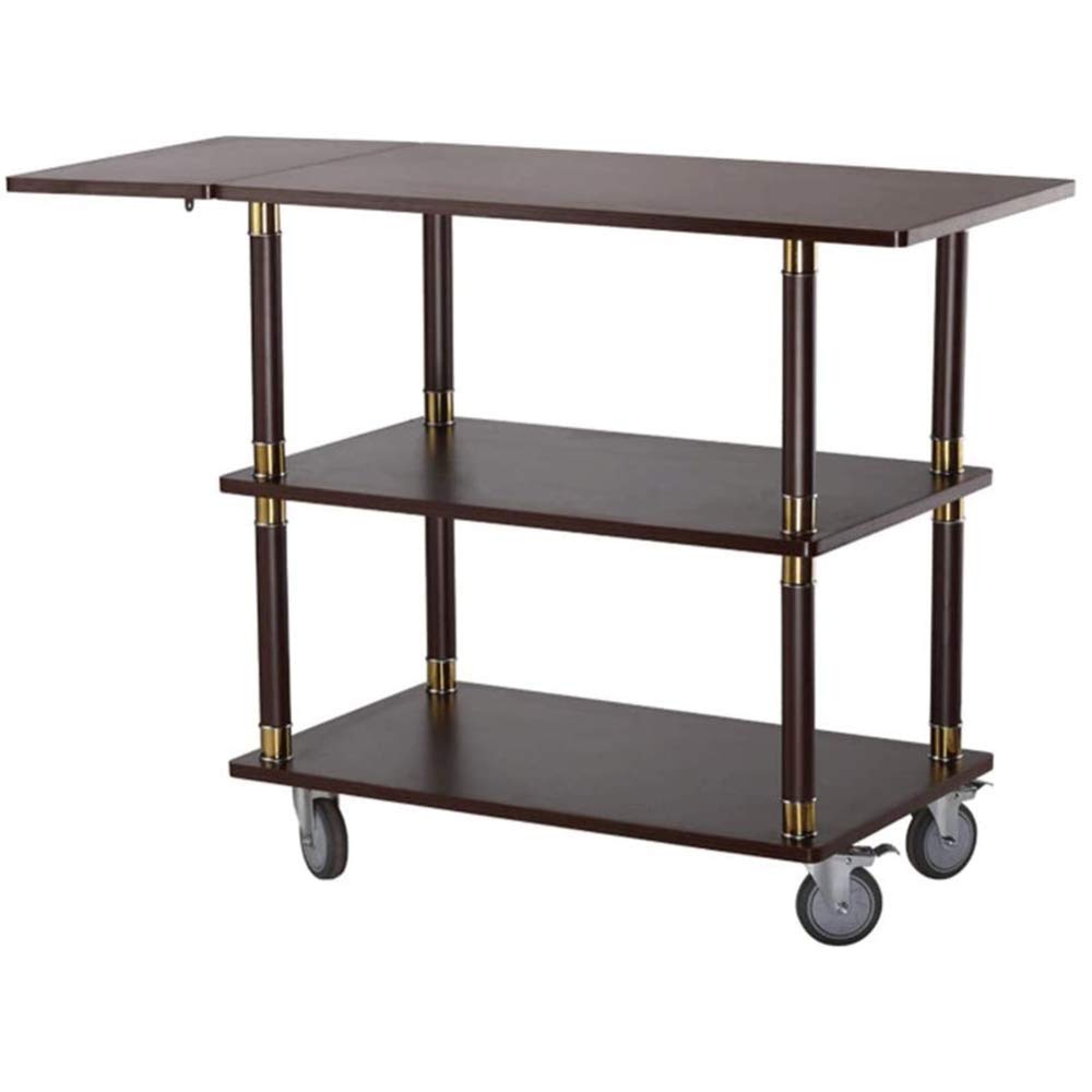 EUQKKWLOY Versatile Titanium Rolling Storage Cart with Wine Rack & Dessert Car for Hotels - Sturdy Multi-Functional Trolley with Dump Bin for Easy Serving and nization.