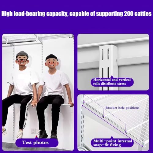 Wire Closet Organizer System Wall Mounted Custom Closet Kit Adjustable Storage Shelves for Clothes Shoes Handbags for Home Closet/Pantry/Laundry/Mudroom W 3.46M