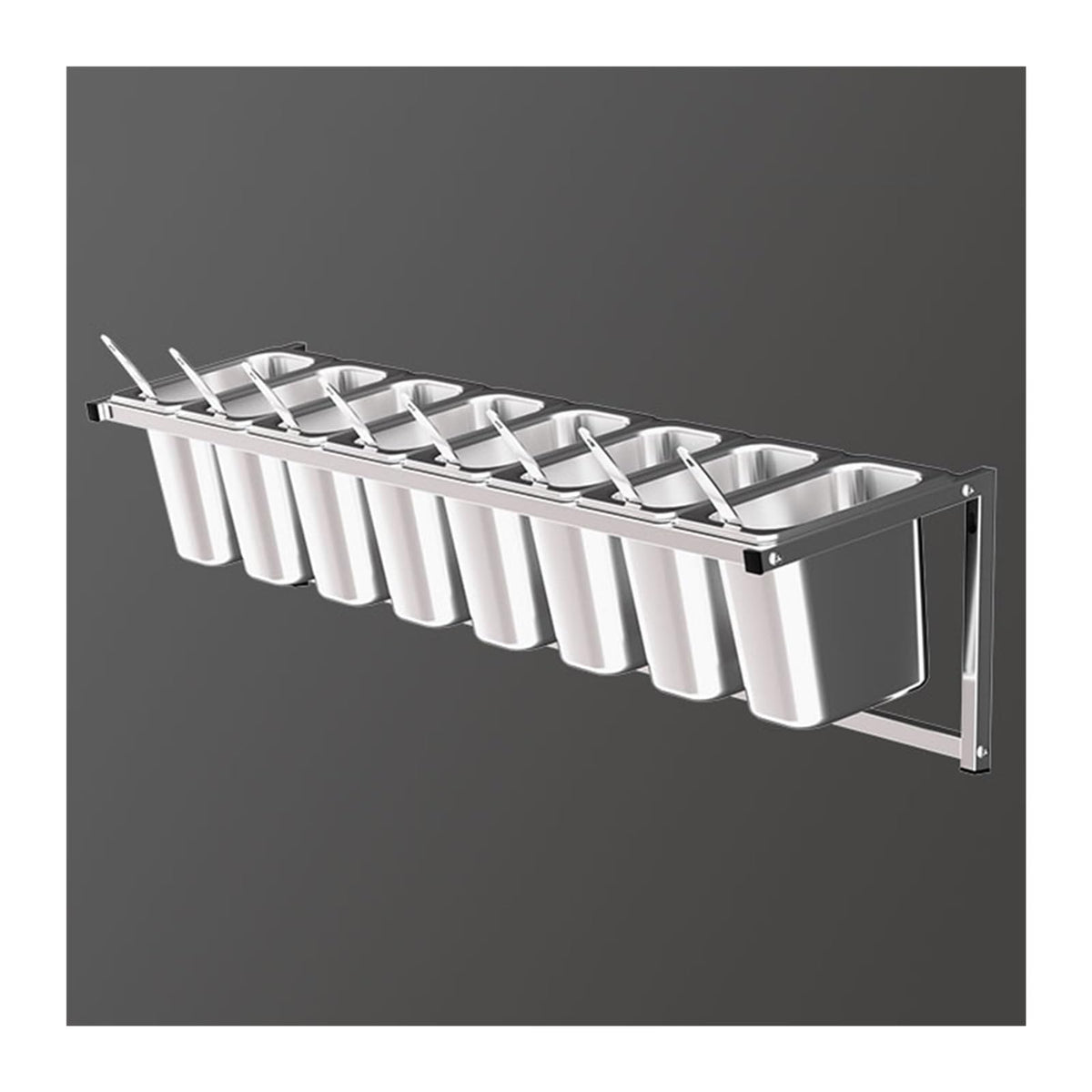 LXBAMKEA Wall-Mounted Commercial Spice Rack Set, Stainless Steel Condiment Racks Organizer Shelf for Kitchen Buffet Restaurant, Seasoning Ingredients Fruits Food Container
