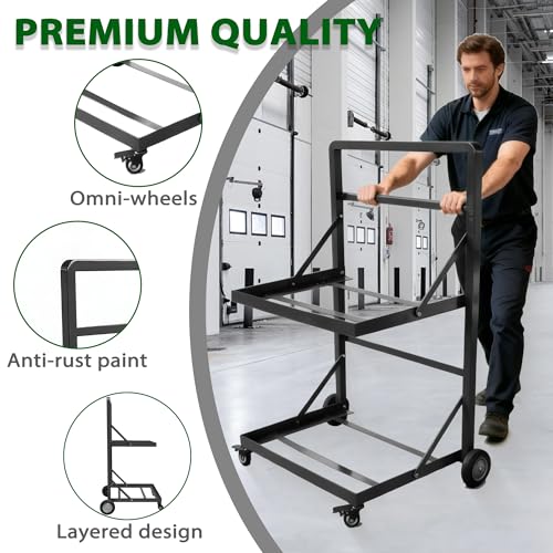VERSSURE Recycling Cart,2-Tier Recycle Bin Cart with Wheels,Holds up to 140 Lbs,Rolling Utility Organizer for Garbage Sorting,Warehouse and Garage