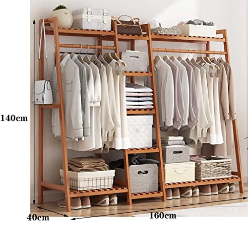 Coat Rack Clothes Rod Rack Shoe Bench Coat Stand Rack Hanger Clothing Racks Bamboo Garment Rack For Hanging Clothes Heavy Duty Rack With Shelves And Shoe Clothing Storage Organizer Open Coat Stands F