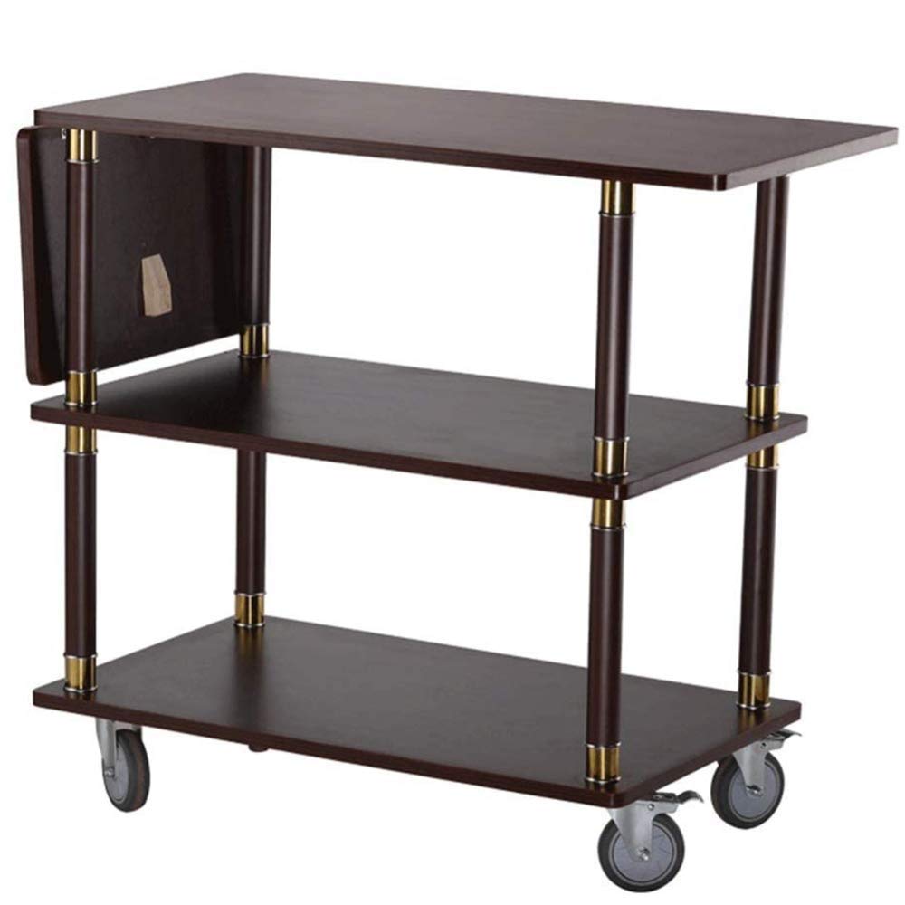 EUQKKWLOY Versatile Titanium Rolling Storage Cart with Wine Rack & Dessert Car for Hotels - Sturdy Multi-Functional Trolley with Dump Bin for Easy Serving and nization.