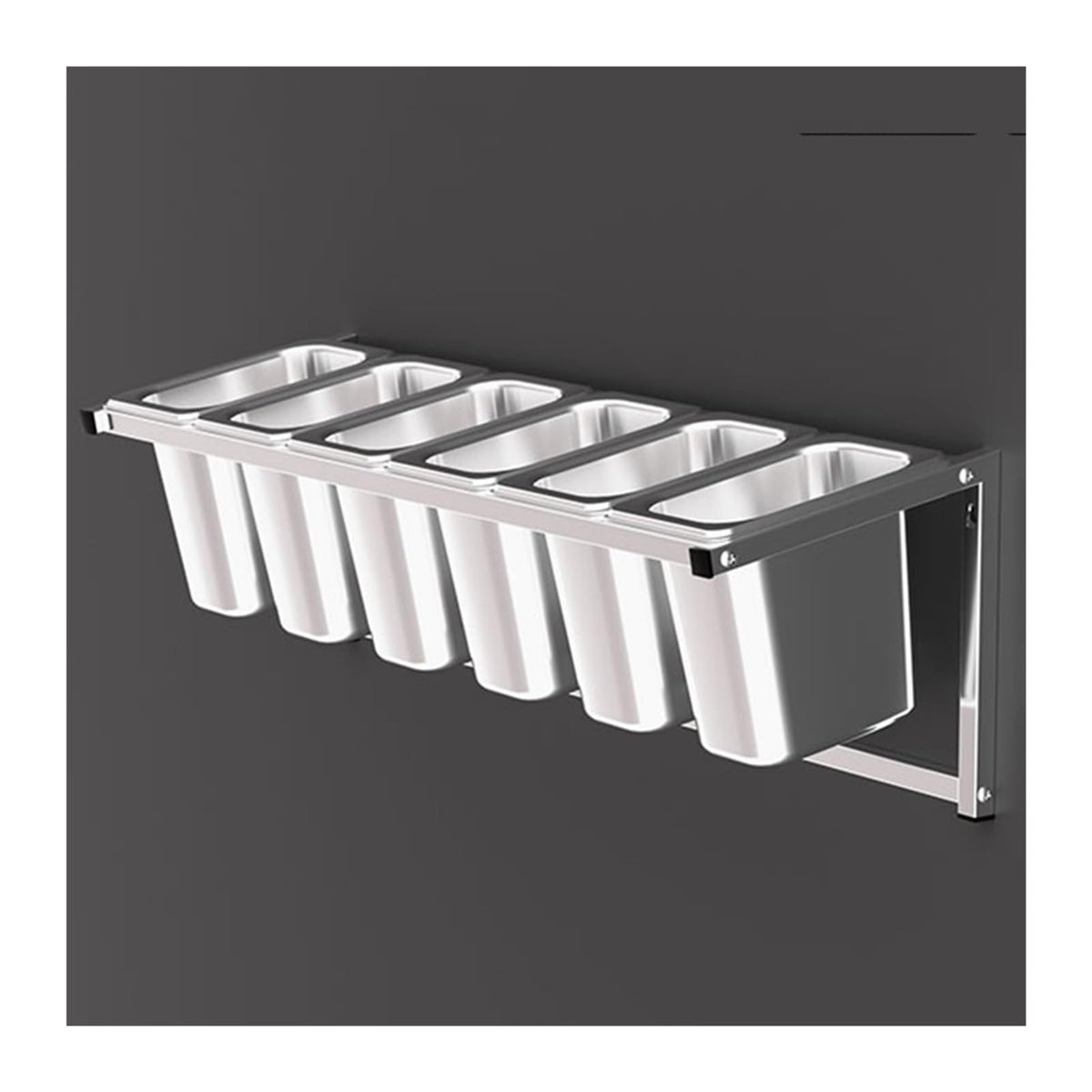 LXBAMKEA Wall-Mounted Commercial Spice Rack Set, Stainless Steel Condiment Racks Organizer Shelf for Kitchen Buffet Restaurant, Seasoning Ingredients Fruits Food Container