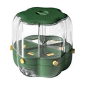 UOHLCX Rotating Food Bucket Kitchen Storage Container Bulk Grain Resistant 6 Compartment