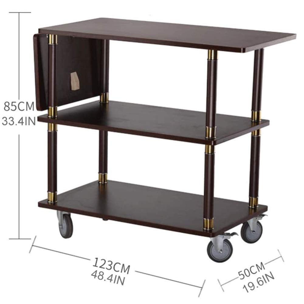 EUQKKWLOY Versatile Titanium Rolling Storage Cart with Wine Rack & Dessert Car for Hotels - Sturdy Multi-Functional Trolley with Dump Bin for Easy Serving and nization.