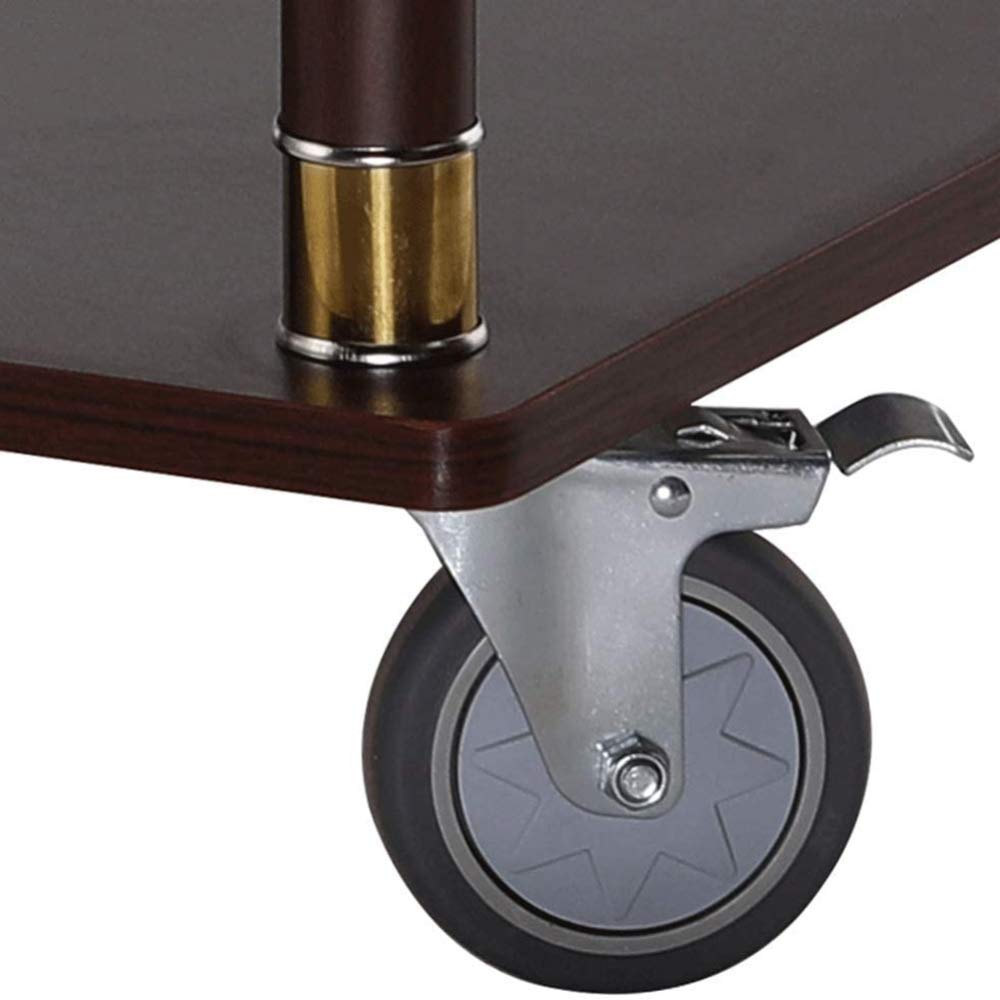 EUQKKWLOY Versatile Titanium Rolling Storage Cart with Wine Rack & Dessert Car for Hotels - Sturdy Multi-Functional Trolley with Dump Bin for Easy Serving and nization.