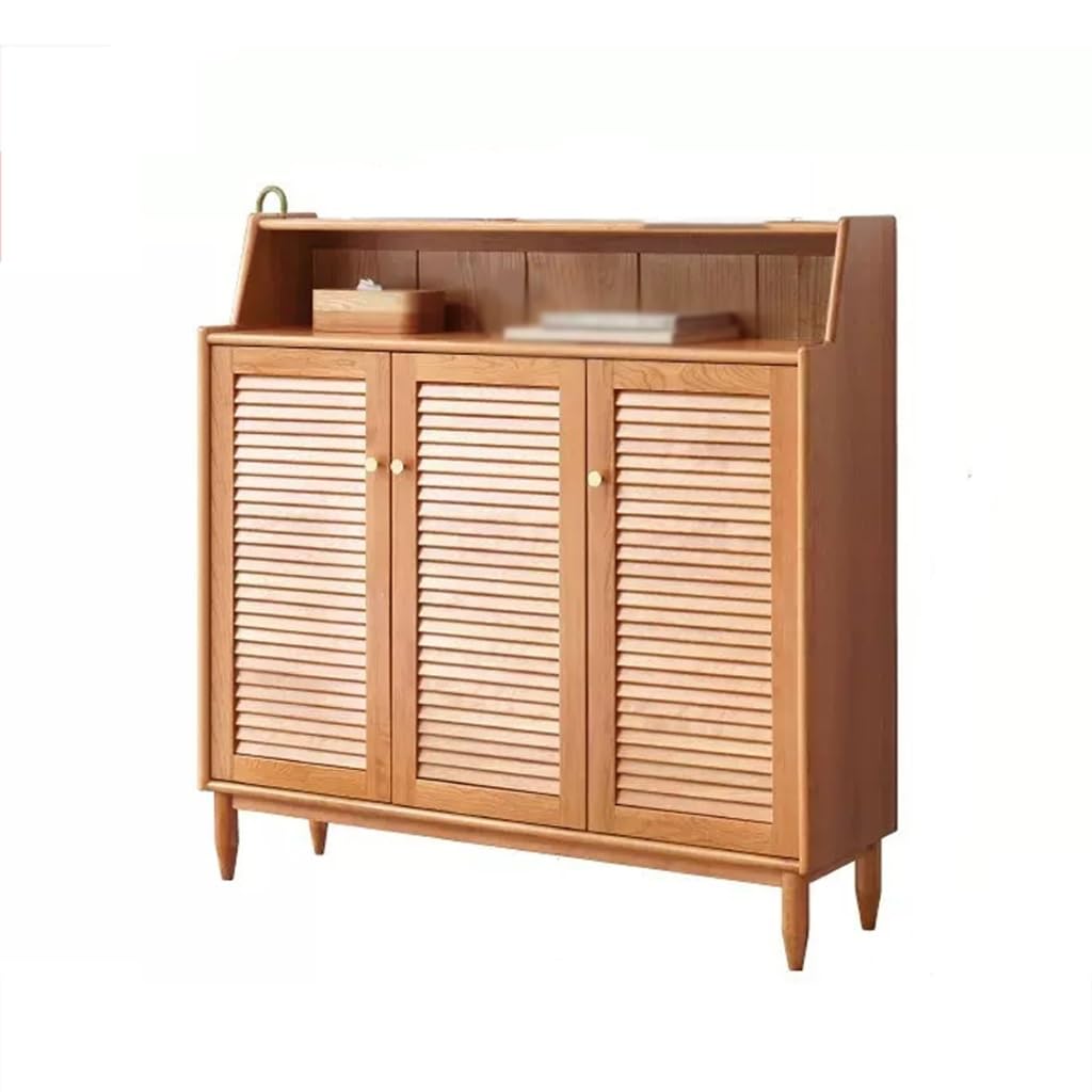 Shoe Organizer Solid Wood Shoe Cabinet Home Entrance Shoe Rack Cherry Wood Home Living Room Entry Storage Locker Shoe Rack for Entryway Shoe Rack for Closet (Size : B)