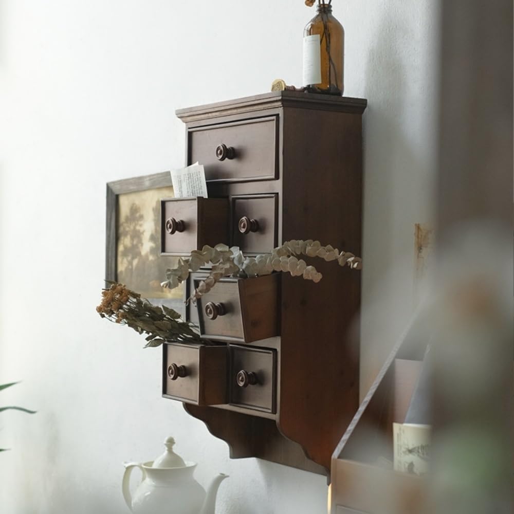 Wood Hanging Cabinet with Floating Shelves, Wall-Mounted Organizer for Living Room & Entryways, Lightweight Storage Solution, Stylish Home Decor, Space-Saving Design