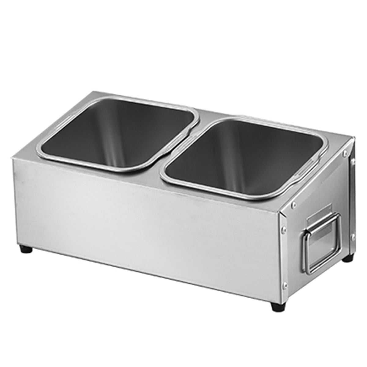 Stainless Steel Spice Rack Set - Commercial Condiment Holder & Food Dispenser - Countertop Organizer for Salt, Sugar, Seasonings & Fruits - Durable Silver Storage Solution, 36.4x18x15.5cm