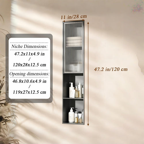 Built-In 304 Stainless Steel Toilet Paper Holder & Organizer