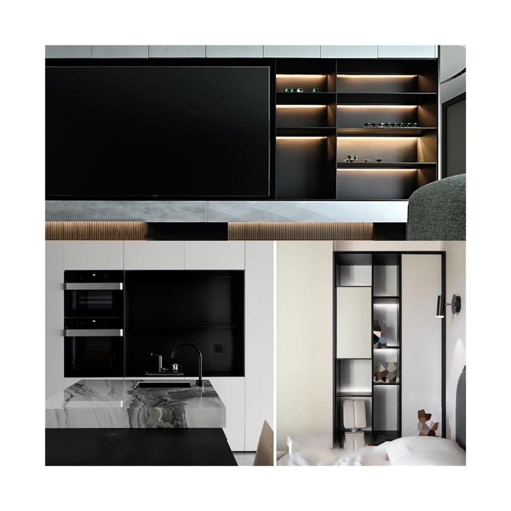 Stainless Steel Waterproof Shower Rack Wall Mounted Bathroom Storage Tile Paper Trash Can for Shampoo Toiletries (Black Finish)