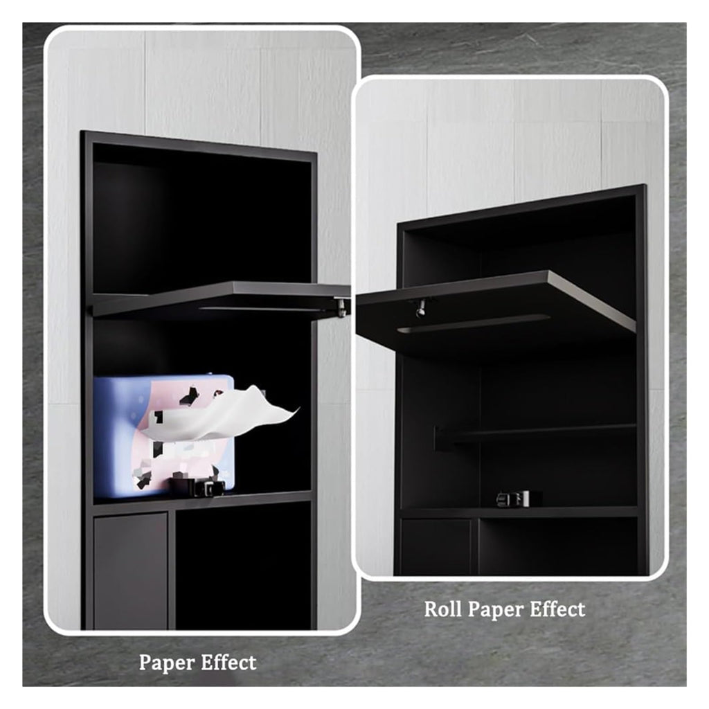 Stainless Steel Waterproof Shower Rack Wall Mounted Bathroom Storage Tile Paper Trash Can for Shampoo Toiletries (Black Finish)