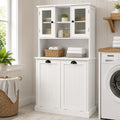 Laundry Hamper Cabinet with 2 Tilt-Out Bins and Adjustable Shelves