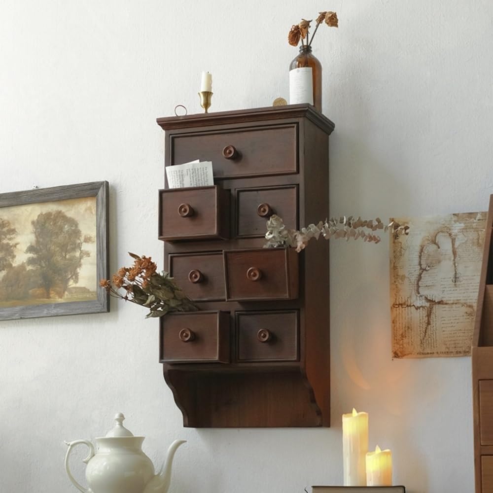 Wood Hanging Cabinet with Floating Shelves, Wall-Mounted Organizer for Living Room & Entryways, Lightweight Storage Solution, Stylish Home Decor, Space-Saving Design