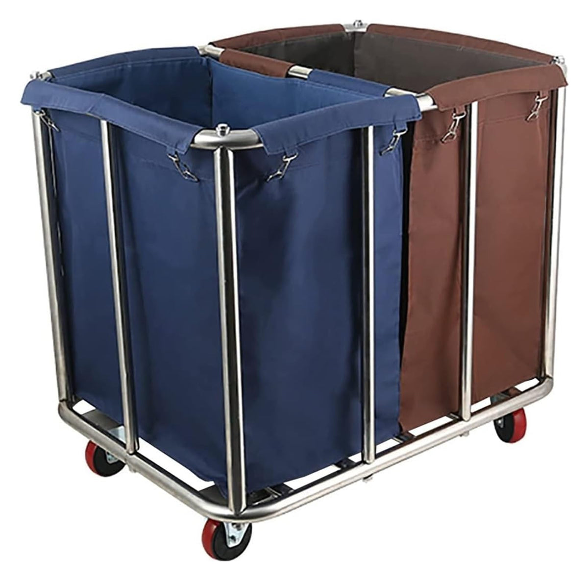 EUQKKWLOY Heavy-Duty Laundry Cart on Wheels Commercial Laundry Trolley with Removable Bag for Hotels & Laundromats Sorting Cart for Efficient Laundry Management