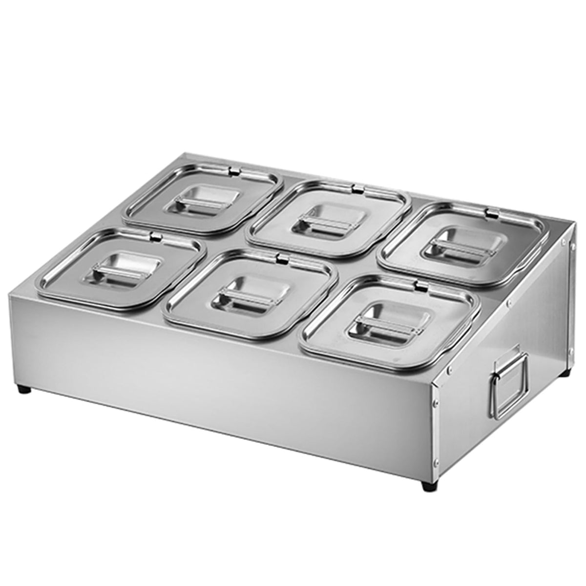 Stainless Steel Spice Rack Set - Commercial Condiment Holder & Food Dispenser - Countertop Organizer for Salt, Sugar, Seasonings & Fruits - Durable Silver Storage Solution, 36.4x18x15.5cm