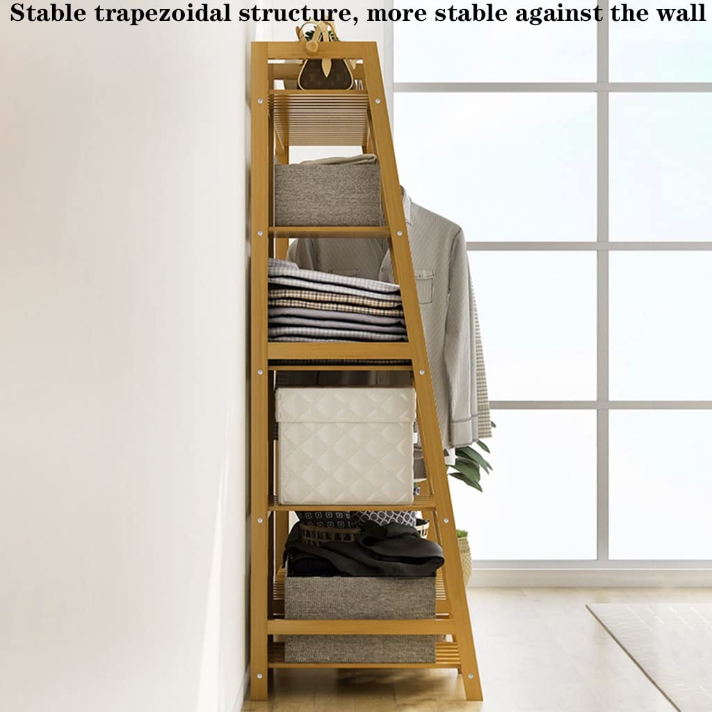 Coat Rack Clothes Rod Rack Shoe Bench Coat Stand Rack Hanger Clothing Racks Bamboo Garment Rack For Hanging Clothes Heavy Duty Rack With Shelves And Shoe Clothing Storage Organizer Open Coat Stands F