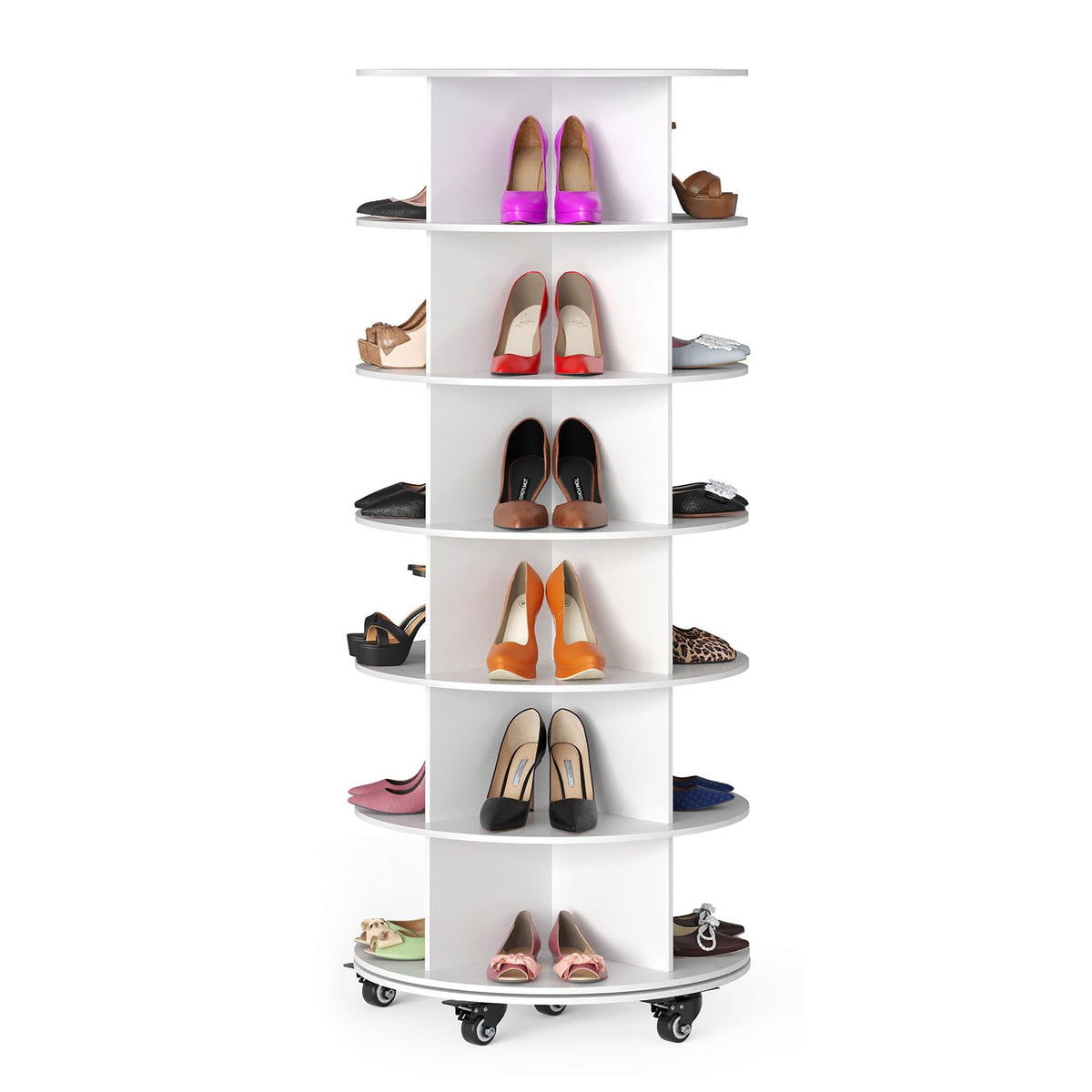 SpaceAid 7-Tier Rotating Shoe Rack with Wheels