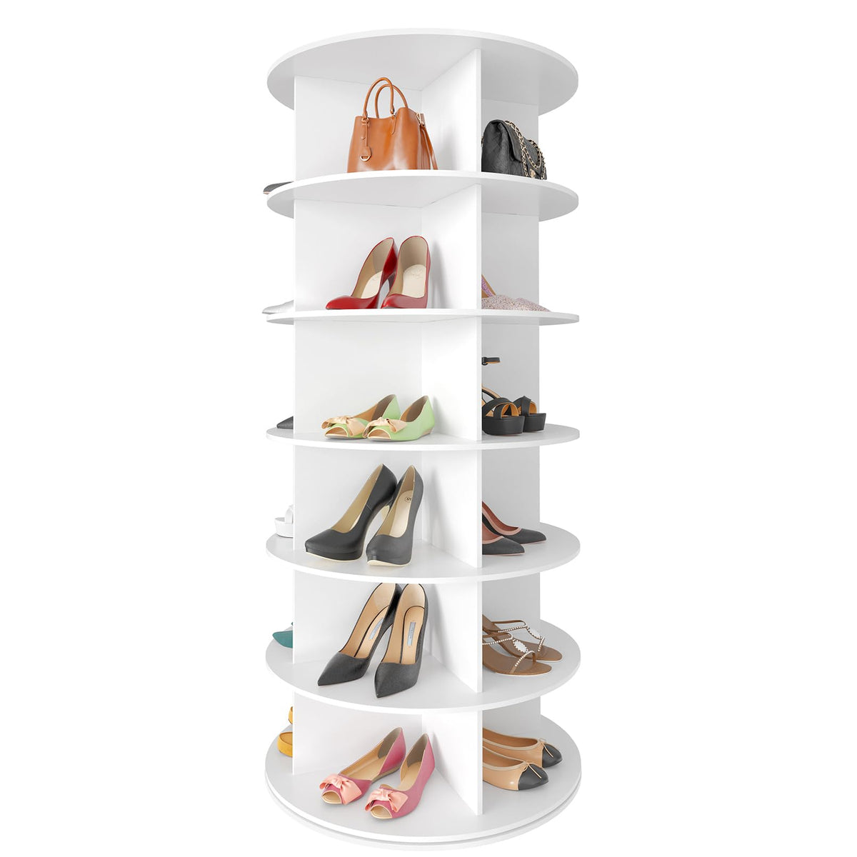 SpaceAid 7-Tier Rotating Shoe Rack Tower with 360° Storage