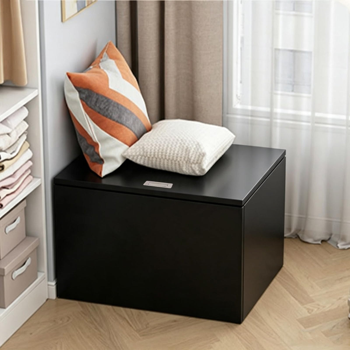 LBCZJYX Flip-Top Storage Bench with Hidden Compartment