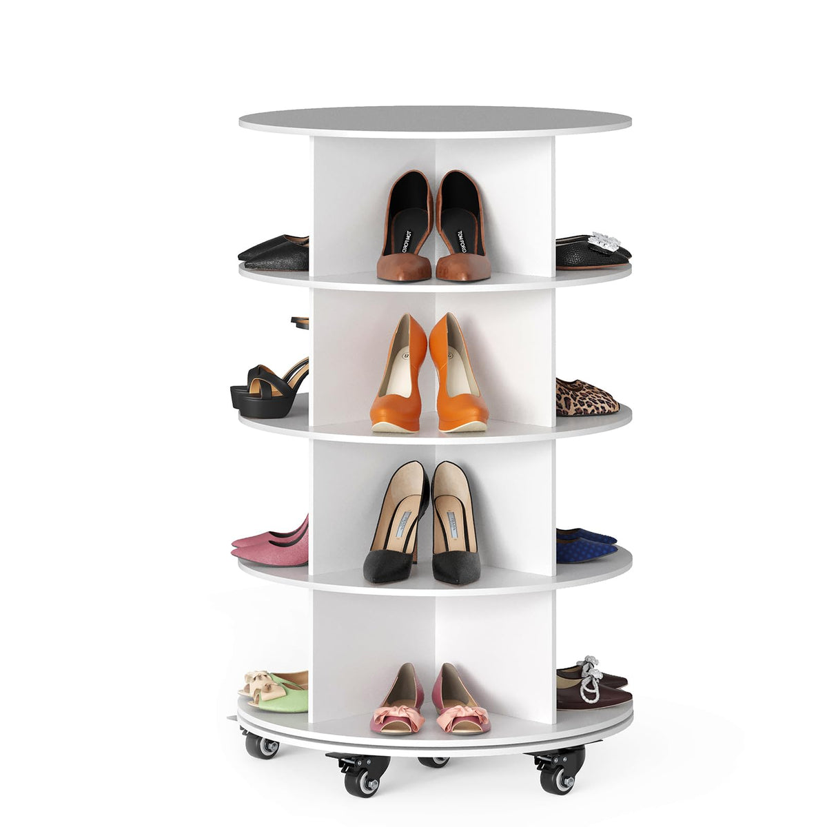 SpaceAid 7-Tier Rotating Shoe Rack with Wheels