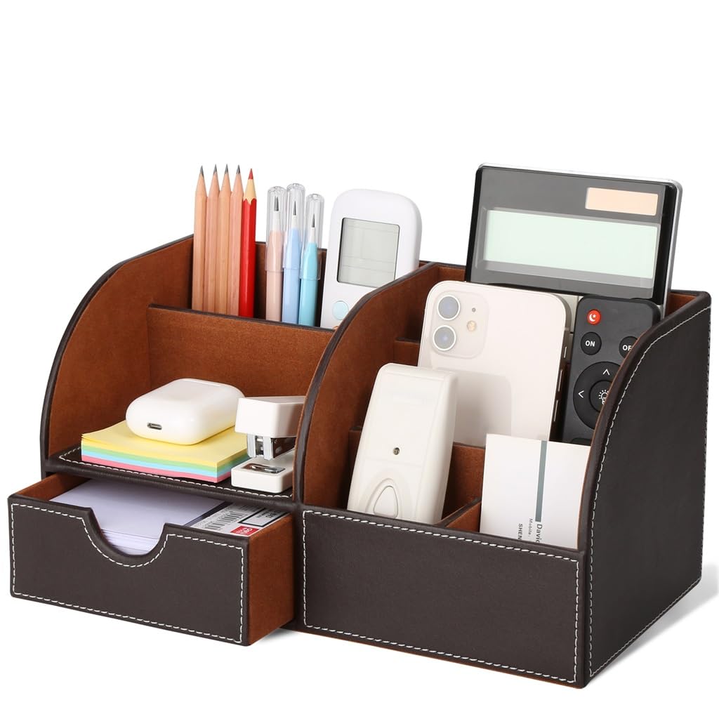 NSUQOA JSEIAJB Large Office Desk Organizer Set Pen Holder Rectangle Tissue Box File Rack Document Tray Memo Case Ashtray