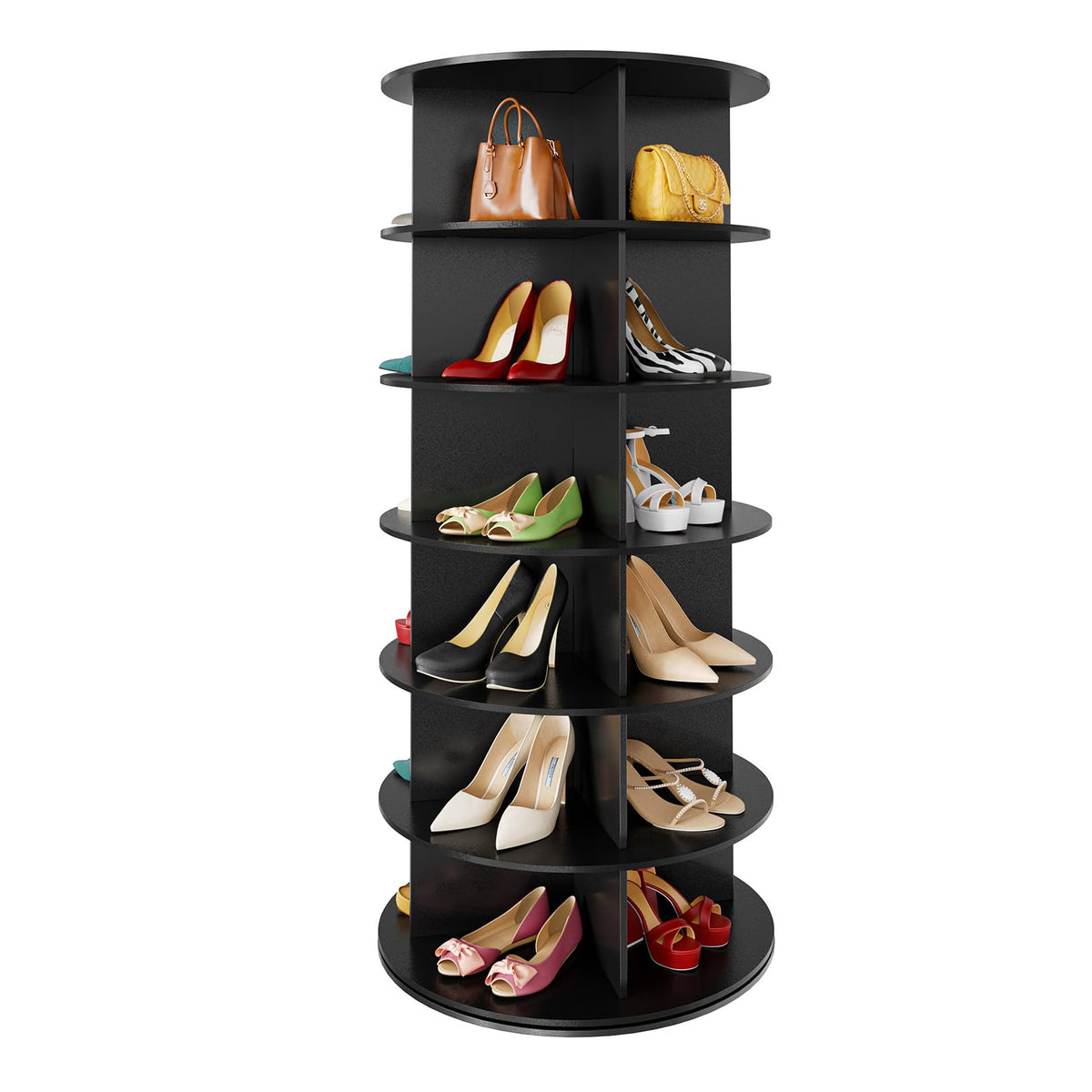 SpaceAid 7-Tier Rotating Shoe Rack Tower with 360° Storage