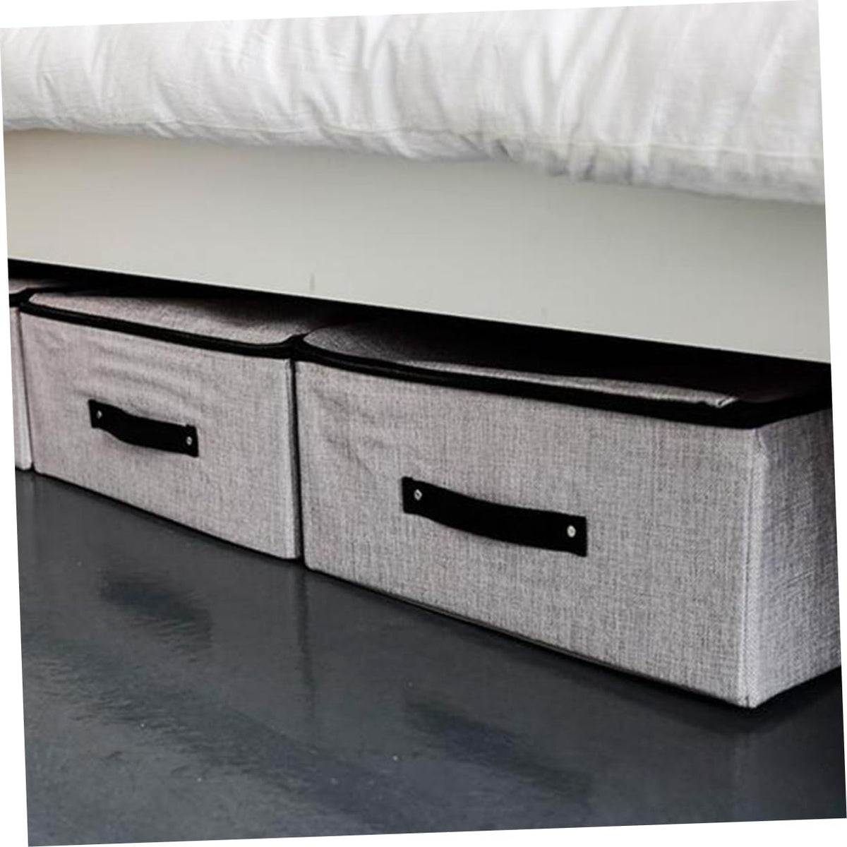 BUGUUYO Box Organizer Foldable Linen Cotton Storage under Bed Clothing