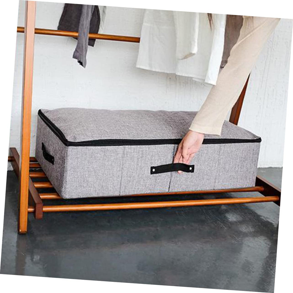 BUGUUYO Box Organizer Foldable Linen Cotton Storage under Bed Clothing