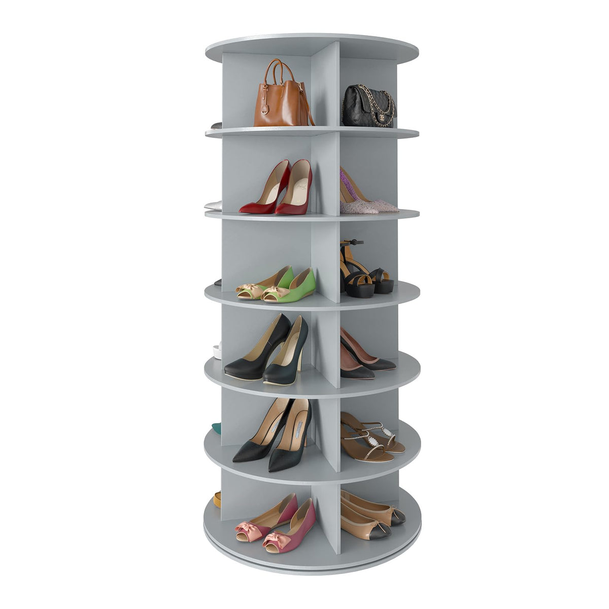 SpaceAid 7-Tier Rotating Shoe Rack Tower with 360° Storage