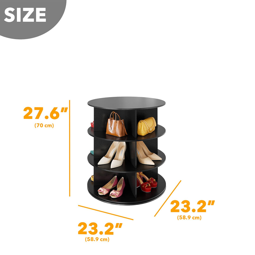 SpaceAid 7 Tier Rotating Shoe Rack Tower, Spinning Shoe Display Lazy Susan, Revolving 360 Shoe Rack Storage Round Carousel, Vertical Handbag Rotate Shoes Closet Organization