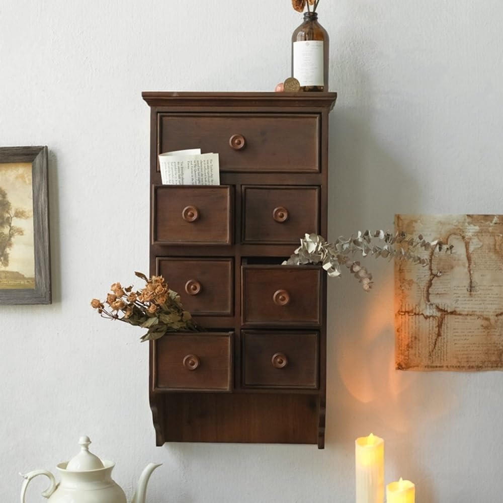 Wood Hanging Cabinet with Floating Shelves, Wall-Mounted Organizer for Living Room & Entryways, Lightweight Storage Solution, Stylish Home Decor, Space-Saving Design