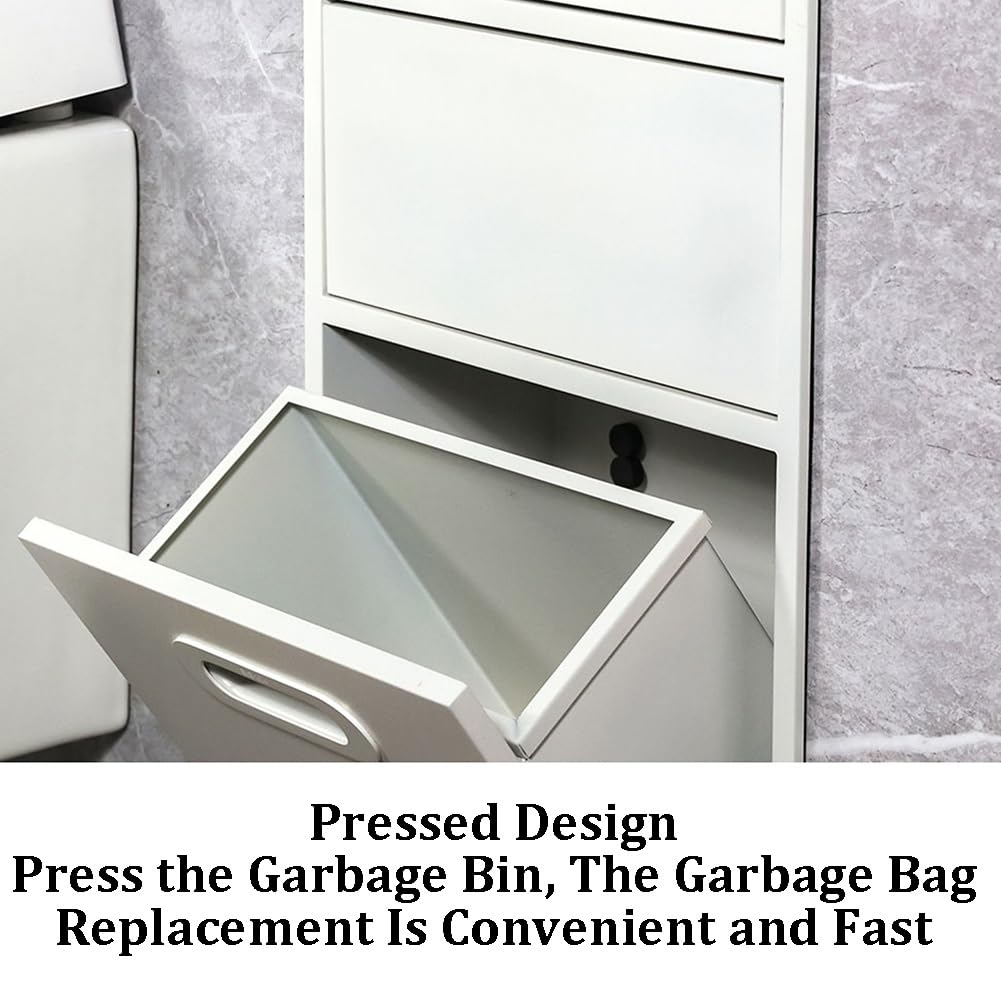 Stainless Steel Shower Nich, Recessed Shower Trash Can Holder, Built-in Shampoo Storage Shelf for Bathroom Storage/Shampoo/Toiletries,Black-40x67x14cm/15.74x26.37x5.51in