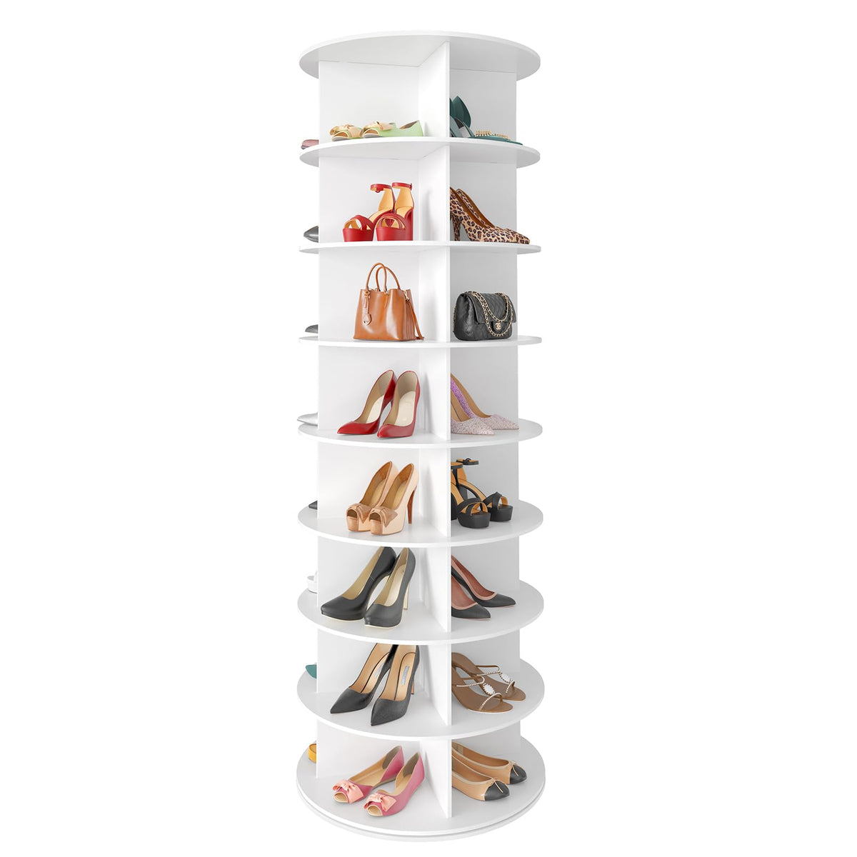 SpaceAid 7-Tier Rotating Shoe Rack Tower with 360° Storage