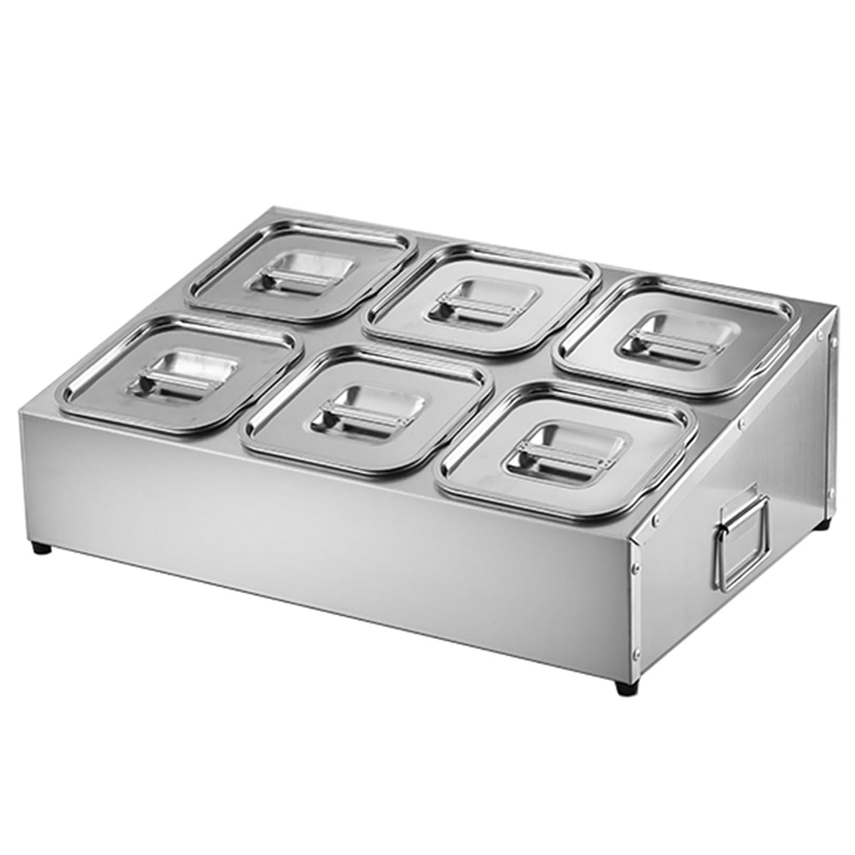 Stainless Steel Spice Rack Set - Commercial Condiment Holder & Food Dispenser - Countertop Organizer for Salt, Sugar, Seasonings & Fruits - Durable Silver Storage Solution, 36.4x18x15.5cm