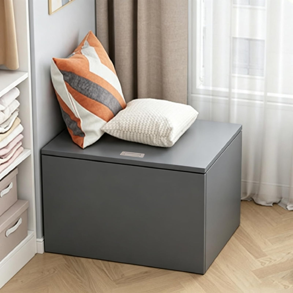 LBCZJYX Flip-Top Storage Bench with Hidden Compartment