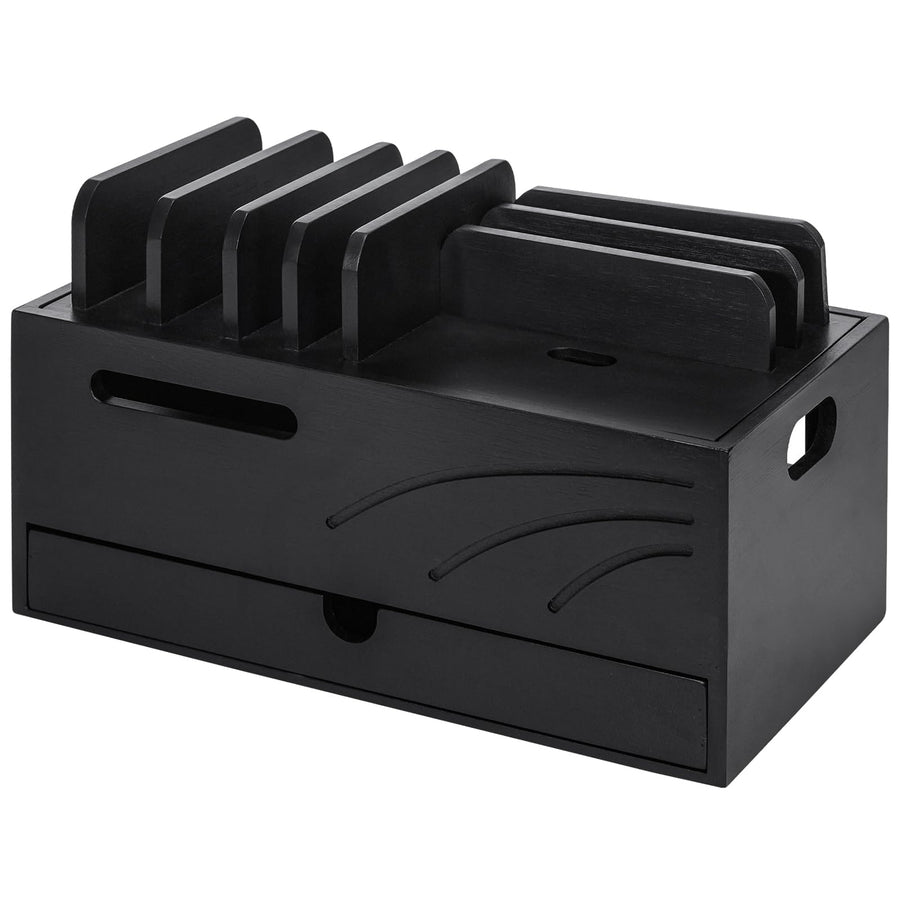 Homde Bamboo Charging Station & Cable Organizer with 6 Slots