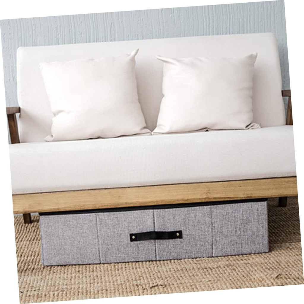 BUGUUYO Box Organizer Foldable Linen Cotton Storage under Bed Clothing